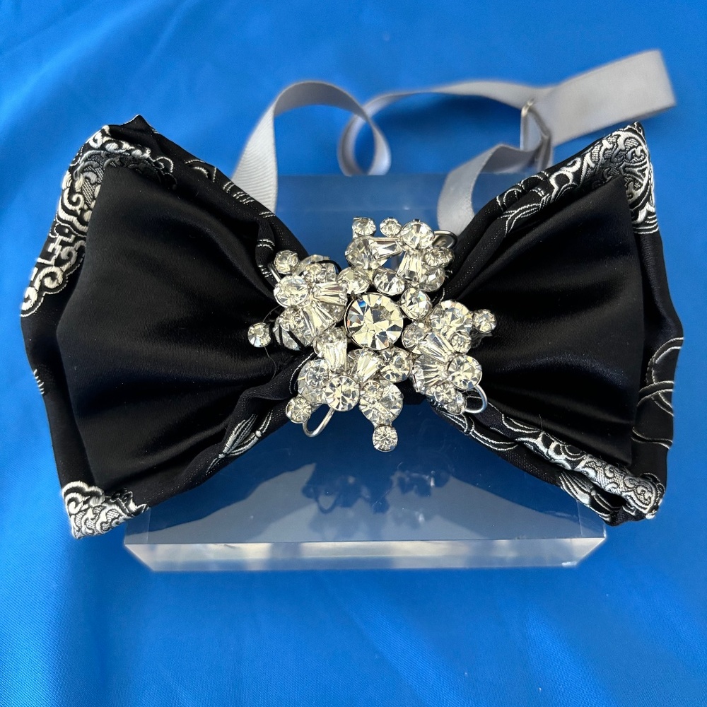 Handmade Crystal and Silk Bow Tie
